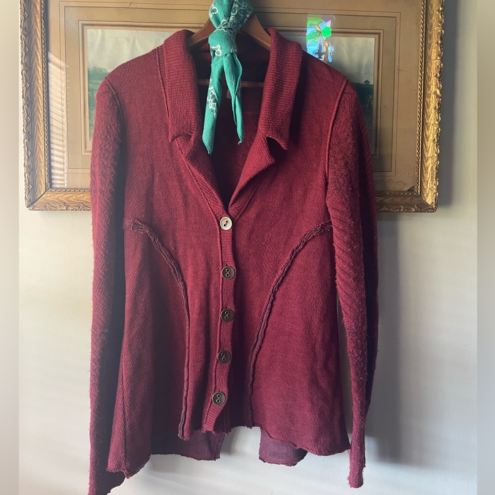 Free People Cardigan in Brick Red